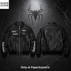 Supreme x Spider-Verse Shadow Web Leather Racing Jacket
