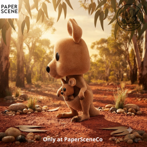 Flocked Kangaroo with Joey Australian Wildlife Collectible Vinyl Figure 10 Flocked Kangaroo with Joey Australian Wildlife Collectible Vinyl Figure
