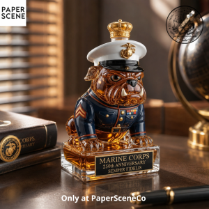 US Marine Corps Devil Dog 250th Anniversary Whiskey Bottle