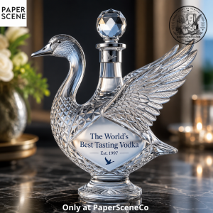 Grey Goose The World’s Best Tasting Vodka Whiskey Bottle – Luxury Crystal Swan Edition