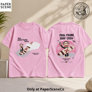 Paul Frank Shirt Vintage California Surf Crew Graphic Pink Tee 7 Paul Frank Shirt Vintage California Surf Crew Graphic Pink Tee
