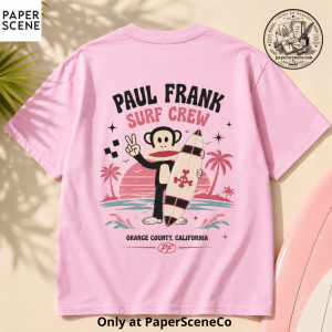 Paul Frank Shirt Vintage California Surf Crew Graphic Pink Tee 9 Paul Frank Shirt Vintage California Surf Crew Graphic Pink Tee