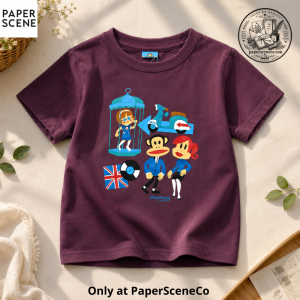 Paul Frank Shirt Retro Mod Scooter Graphic Kids Tee Vintage British Cartoon Style