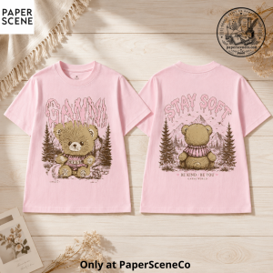 Ganni Shirt Pink Teddy Bear Graphic Tee Vintage Forest Aesthetic