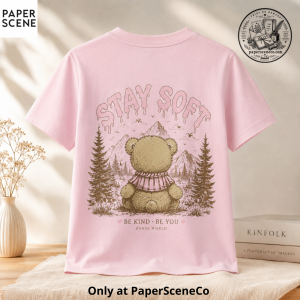 Ganni Shirt Pink Teddy Bear Graphic Tee Vintage Forest Aesthetic