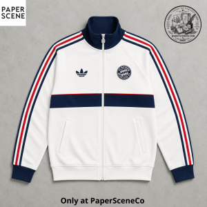Adidas Originals FC Bayern Munich OG Track Top Jacket – White Retro Full-Zip