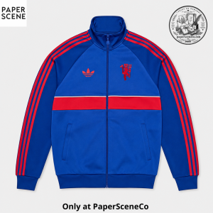 Adidas Originals Manchester United FC Track Top Blue Red Three Stripes Jacket